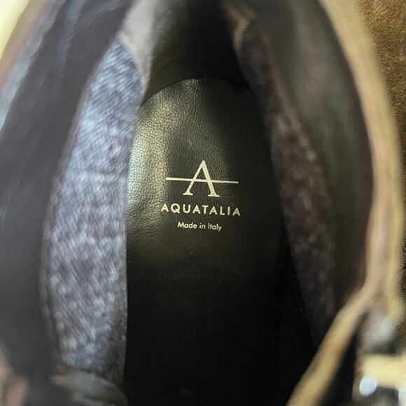 Aquatalia Loren Olive Suede Waterproof Ankle Booties Size 9.5 - Picture 10 of 10